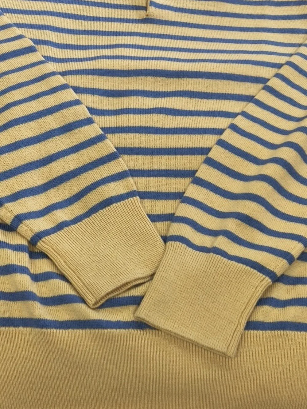 Banana Republic 100% Merino Wool Stripe Long-Sleeve Sweater Polo